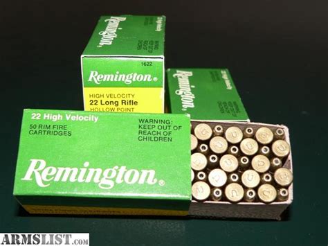 Armslist For Sale 200 Rounds Of Remington High Velocity 22 Long Rifle Hollow Point