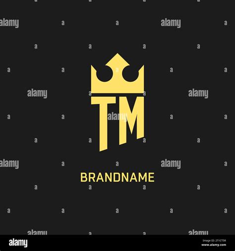 Monogram Tm Logo Shield Crown Shape Elegant And Luxury Initial Logo