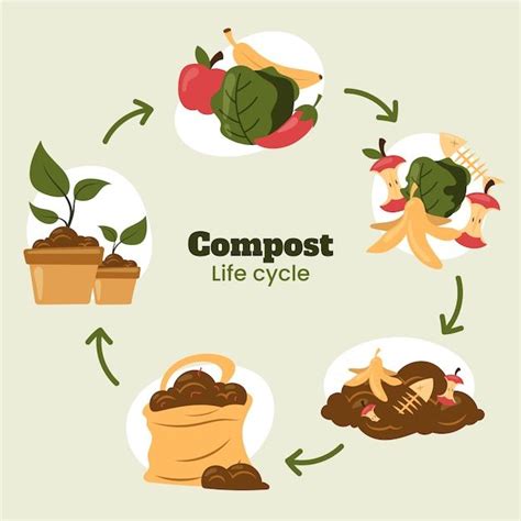 Free Vector Hand Drawn Flat Compost Cycle Compost Compostaje