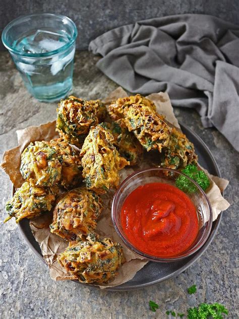 Spinach Fritters Or Spinach Pakoras From Masala Meatballs Cookbook