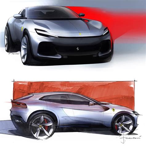 Car and Sketch on Instagram: "Ferrari Purosangue Sketches ...