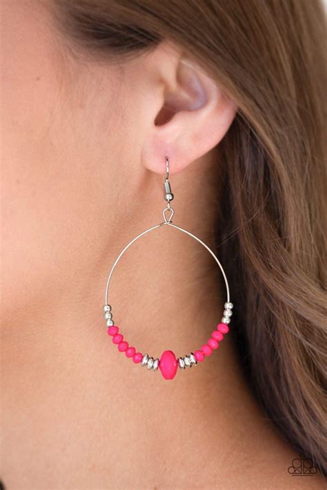 Paparazzi Retro Rural Earrings Pink Box 46 Cynthia Dazzling 5