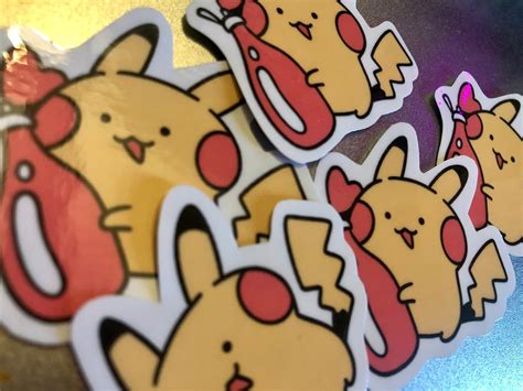 Pikachu Ketchup Pokemon Sticker Etsy