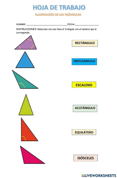 Los Triángulos Interactive Worksheet For Primero Básico Live Worksheets