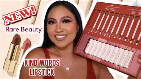 NEW Rare Beauty Kind Words Matte Lipstick Lip Liner Swatch Wear