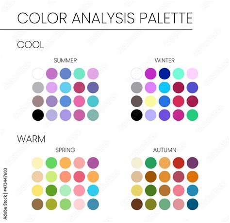 Seasonal Color Analysis Palette with Best Colors for Winter, Autumn ...