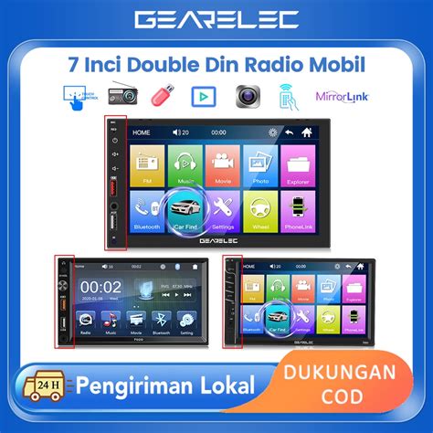 Jual 2DIN 7 Inci Radio Mobil Double DIN Bluetooth 5 1 Input AUX Ganda