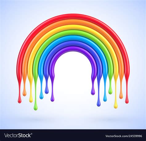 Colorful rainbow arch with dripping paint Vector Image