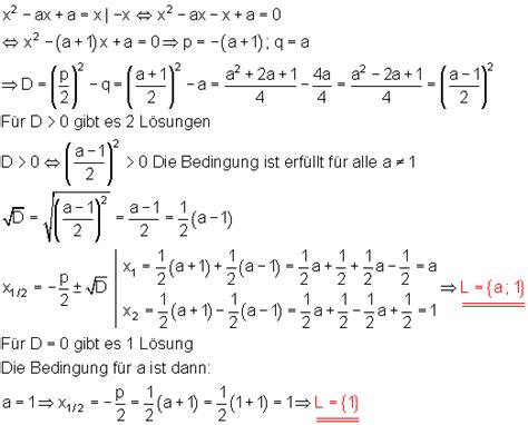 Lösungen Quadratische Gleichungen III Vermischte Aufgaben Mathe Brinkmann