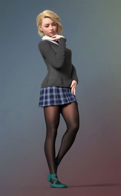 Spider Gwen / Gwen Stacy - School Uniform by Torqual3D on DeviantArt