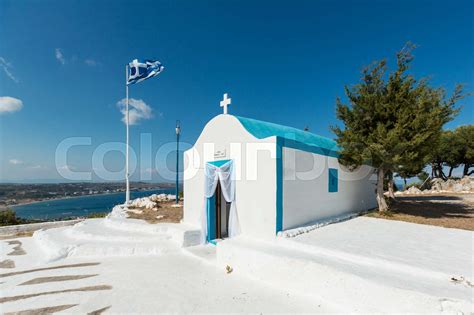 Profitis Ilias Chapel Faliraki Rhodes Island Greece Stock Image