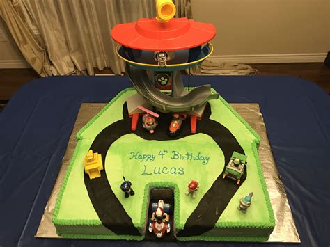 Diy Paw Patrol Lookout Tower Cake 4th Birthday Birthday Cake Kids