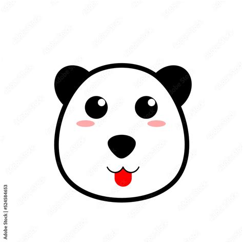 Cute baby panda. Baby panda face. Logo of a baby panda. Stock Vector ...