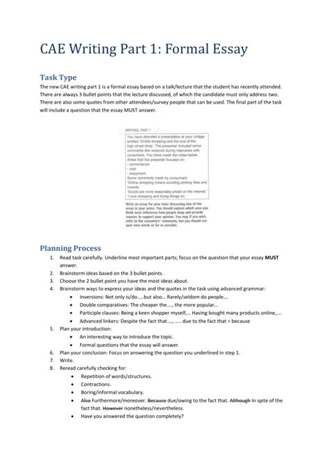 Cae Writing Part 1 Lesson Plan1