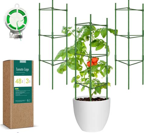 Amazon Tomato Cage For Garden Fetanten 48 Inches Tomato Trellis