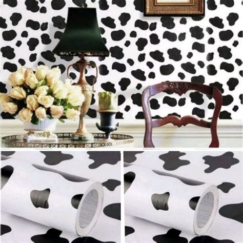 Jual Wallpaper Dinding Wallpaper Sticker Dinding Motif Kulit Sapi Hitam