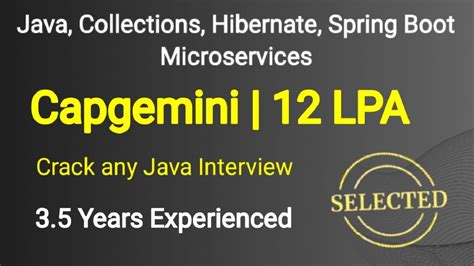 Capgemini Interview Java Collections Hibernate Spring Boot