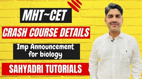 MHT CET Crash Course Details Imp Announcement For Biology Sahyadri