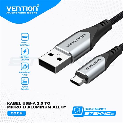 Jual Vention Kabel Data Charger Micro Usb Reversible Fast Charging