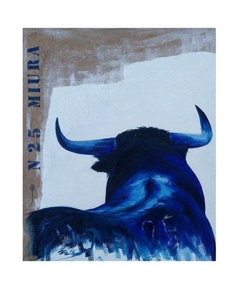 TABLEAU PEINTURE Toro Taureau Tauromachie Miura Animaux Peinture A L