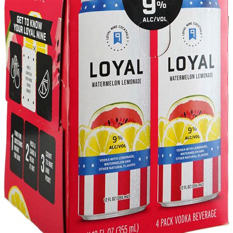 Loyal 9 Watermelon Lemonade 4 Pack Cans 4 Pack Of 12 Oz Can