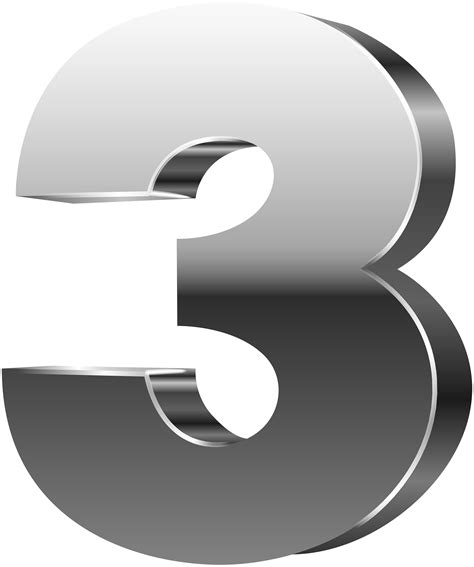 Number Three 3d Silver Png Clip Art Image Gallery Yopriceville High Quality Free Images And