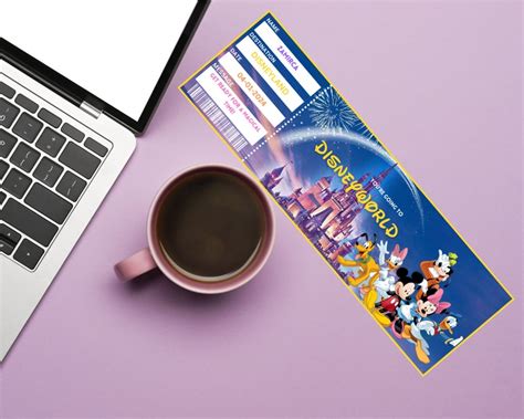 Printable Disneyland Surprise Ticket Template Disneyworld Ticket Gift