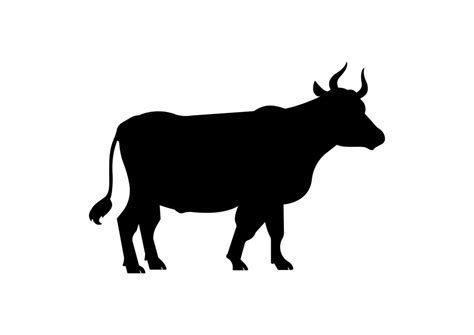 Bull Silhouette Vector Isolated On White Background 20513755 Vector Art ...