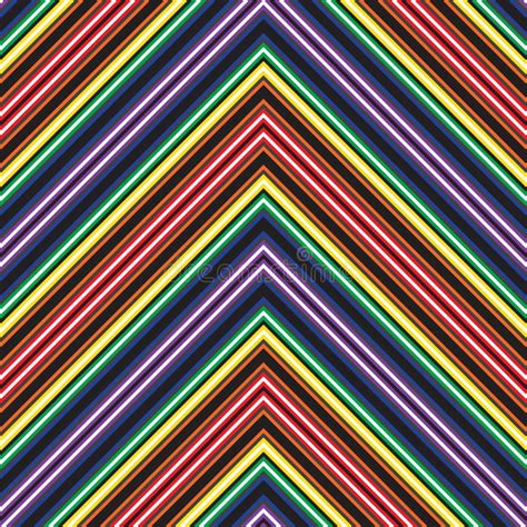 Rainbow Chevron Diagonal Stripes Seamless Pattern Background Stock