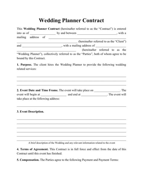 Event Planner Agreement Editable Pdf Files Editable Event Planner