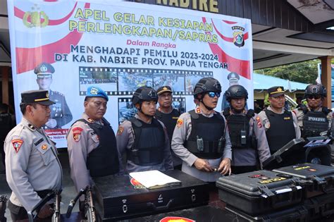 Polres Nabire Gelar Apel Pegecekan Perlengkapan Sarpras Dalam Rangka