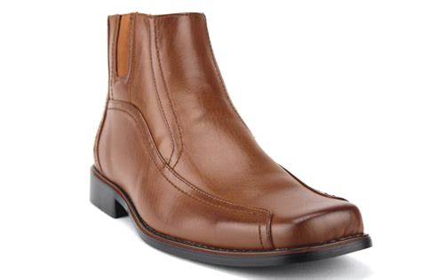 Mens 38912 Leather Lined Ankle High Moto Zipped Chelsea Dress Boots Ebay