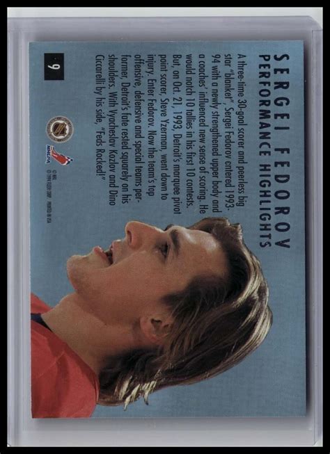 1994-95 Ultra #9 Sergei Fedorov Sergei Fedorov Highlights - Premier OJV