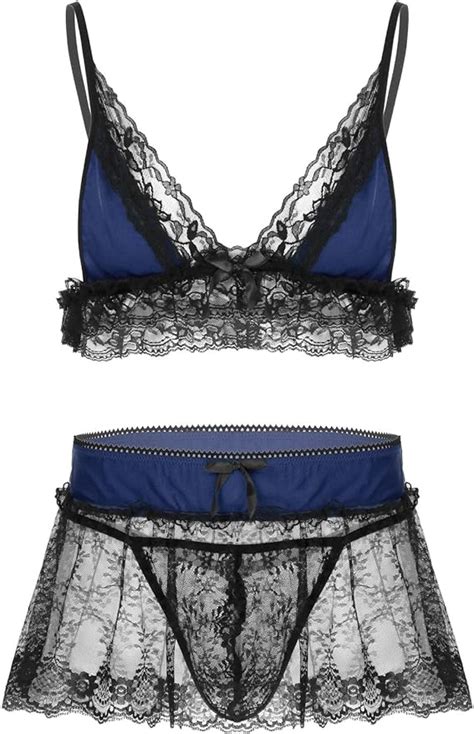 Mufeng Ensemble Lingerie Homme Sexy Dentelle Sous V Tements Sissy