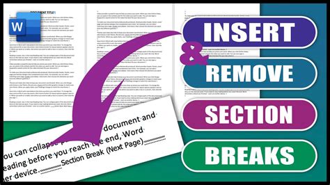 Microsoft Word How To Delete A Section Break Insert And Remove