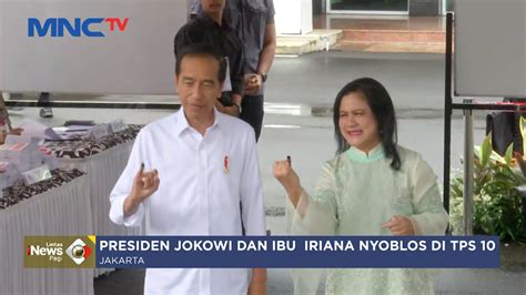 Presiden Jokowi Dan Ibu Iriana Nyoblos Di Tps Jakarta Lip