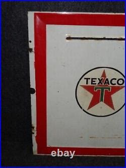 Vintage Texaco Fire Chief Metal Gas Pump Insert Panel Sign Antique