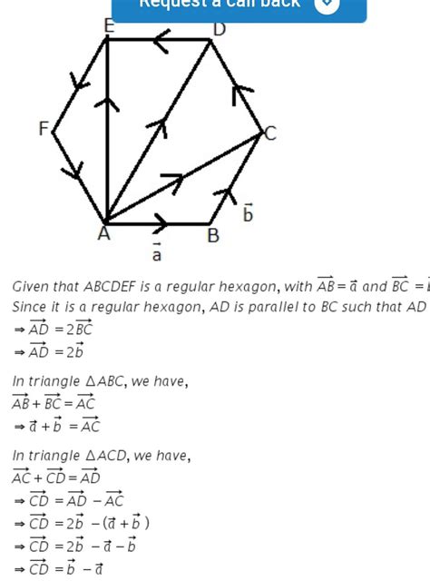 If A And B Are The Vectors Representing The Adjacent Sides Of A Regular