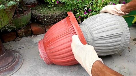 How To Make Beautiful Cement Pot At Home Easily Diy Creative Flower