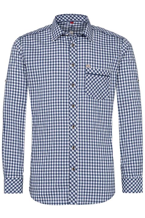 Bach Lederhosen Shirt Basic Blue Checker Bayerische Alpen