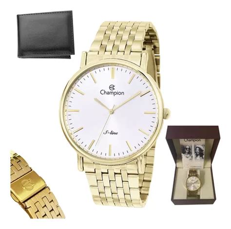 Reloj Champion De Acero Impermeable Dorado Original Para Hombre