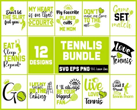 Tennis Svg Bundle Tennis Svg Cut File Tennis Svg Bundle Cut Etsy