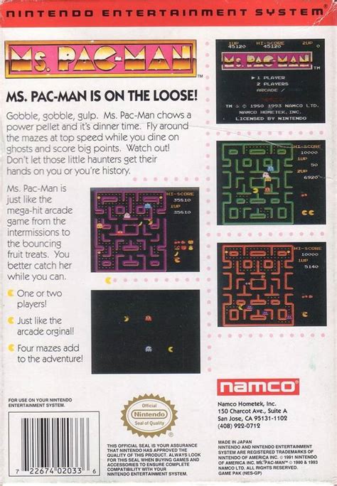 Ms Pac Man Box Shot For Nes Gamefaqs