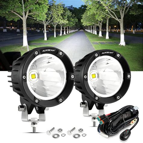 Buy Auxbeam Round Led Pods Inch W Off Road Super Bright Driving