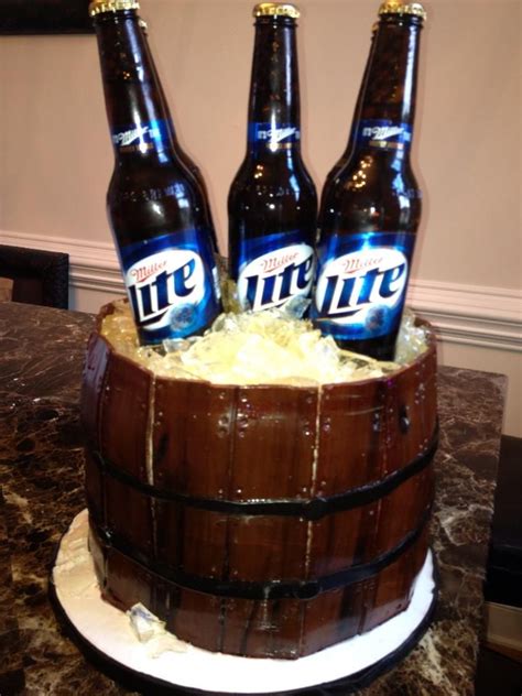 Beer Barrel Cake Beer Cake Grooms Cake Miller Lite Cake