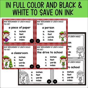 Christmas Customary Measurements Task Cards December Practice Review