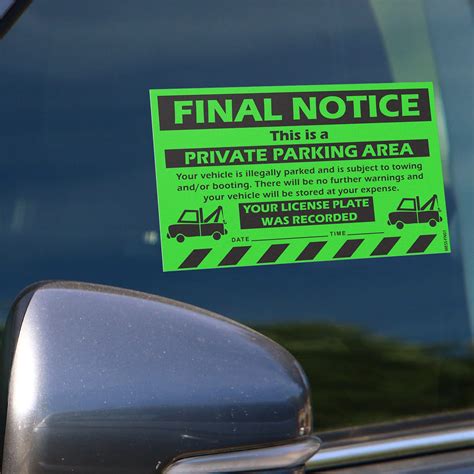 100 MESS Parking Violation Stickers Hard To Remove Final Notice Tow