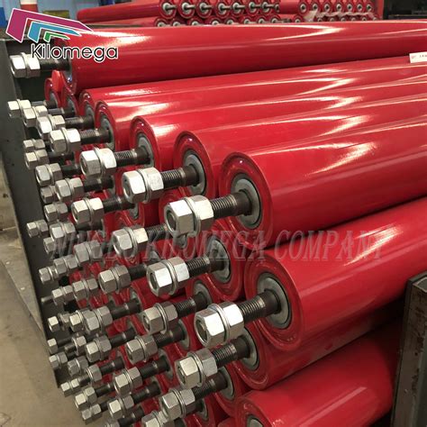 China Factory Rubber Coated Conveyor Rollers Steel Roller And Carrier