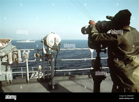 Signalman Roderick Powell Observes Two Tank Landing Ships Through