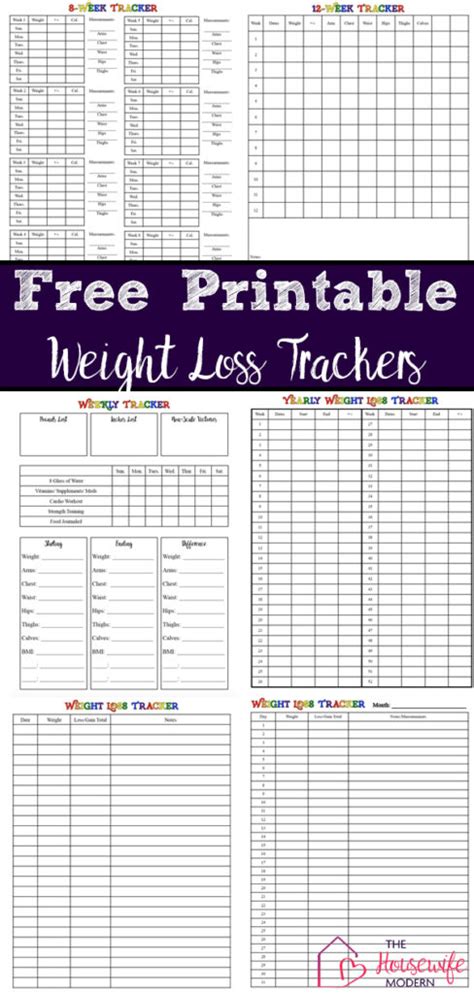 Weight Loss Tracker Printables Free Multiple Options To Fill Your Needs